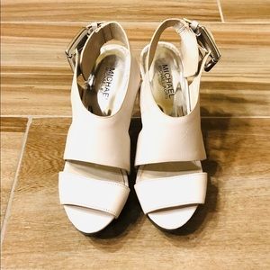 Michael Kors White Leather Sandals